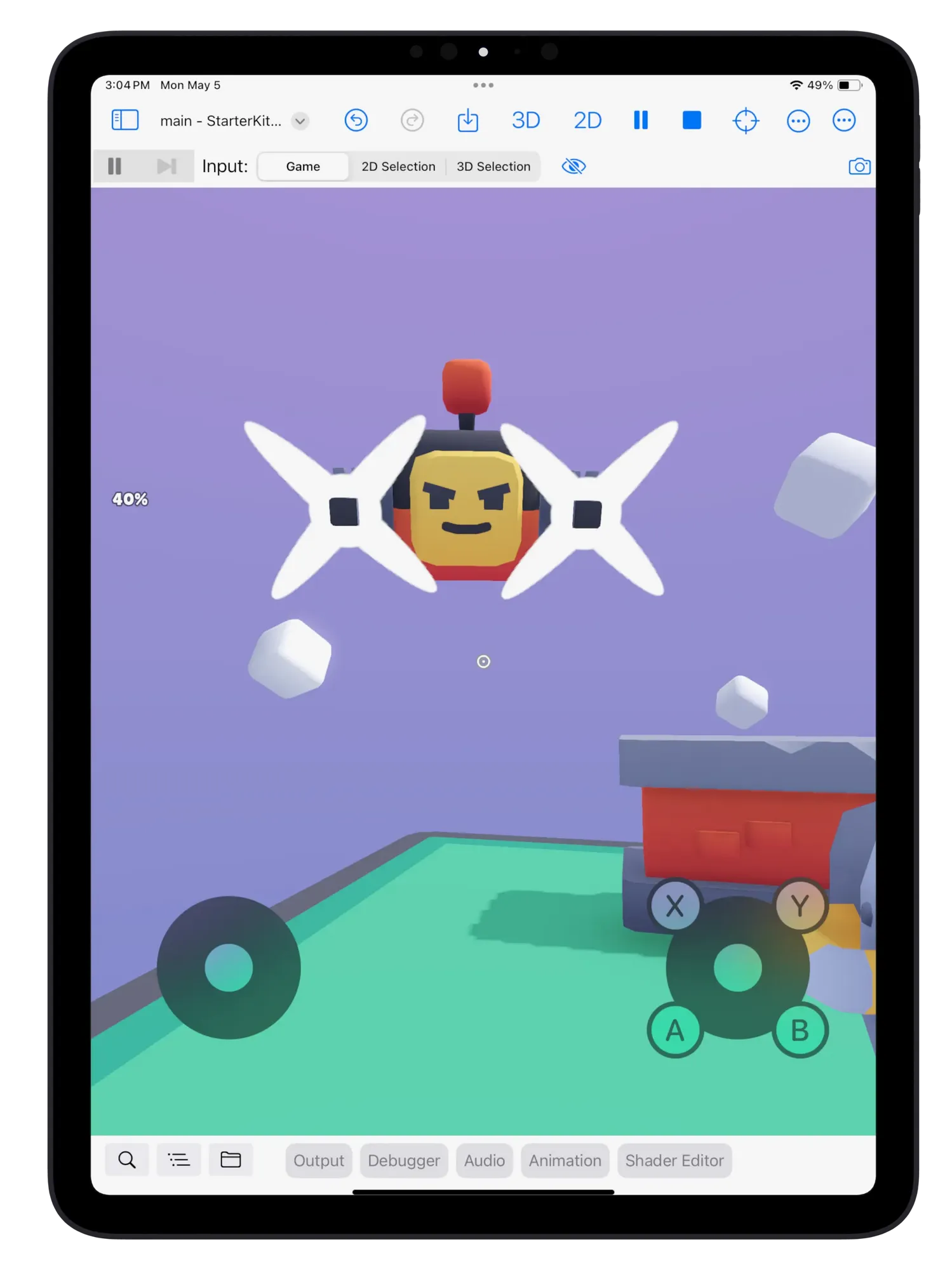 Embedded game view running inside Xogot.